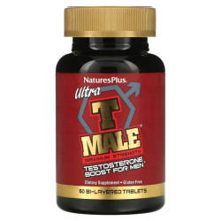 Тестостерон для чоловіків, максимальна сила, Ultra T-Male Testosterone Boost for Men Nature's Plus, 60 двошарових таблеток