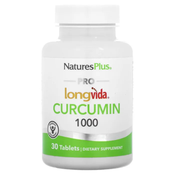 Куркумін, Pro Longvida Curcumin, NaturesPlus, 1000 мг, 30 таблеток