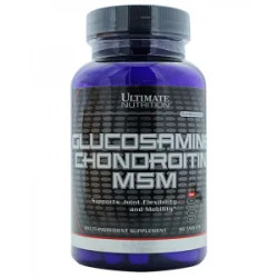 Глюкозамін хондроїтин МСМ, Glucosamine Chondroitin MSM Ultimate Nutrition, 90 таблеток