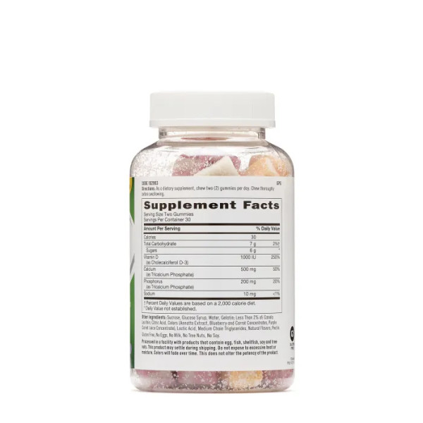 Комплекс для кісток і зубів, Calcium Gummy, GNC, смак фруктів і вершків, 60 жувальних цукерок