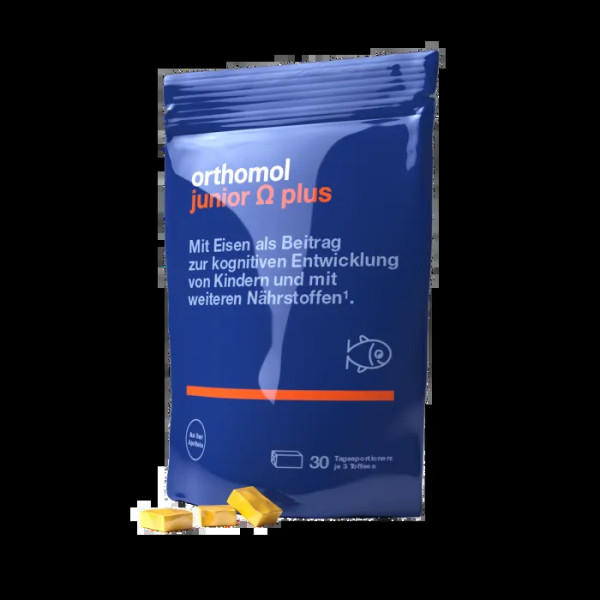 Вітаміни для підлітків, Orthomol junior Omega plus, 90 жувальних цукерок