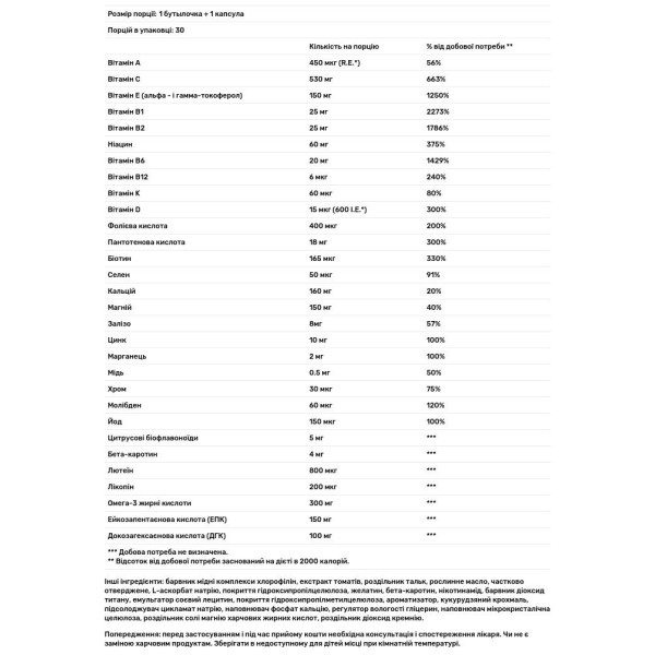 Вітаміни для жінок, Vital F, Orthomol, 30 днів (30 пляшечок + 30 капсул)