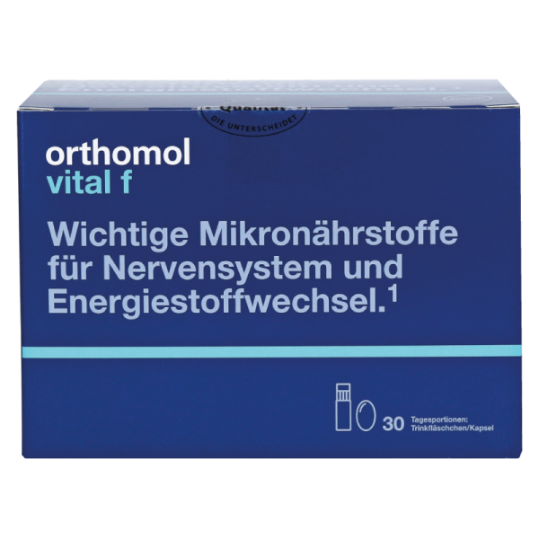 Вітаміни для жінок, Vital F, Orthomol, 30 днів (30 пляшечок + 30 капсул)