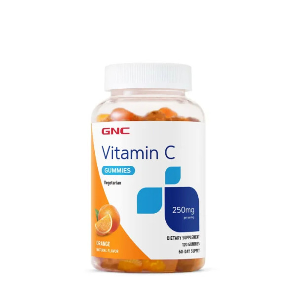 Вітамін С, Vitamin C, GNC, 250 мг, смак апельсина, 120 жувальних цукерок