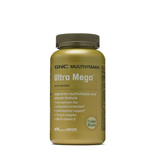 Мультивітаміни і мінерали, Multivitamin Ultra Mega, GNC, 180 вегетаріанських капсул