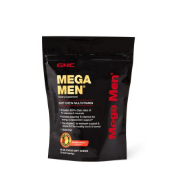Мультивитамины для мужчин жевательные, GNC Mega Men Multivitamin, фруктовый микс, 60 жевательных конфет