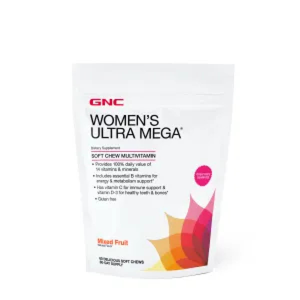 Вітаміни та мінерали для жінок, Women's Ultra Mega, GNC, фруктовий смак, 60 жувальних таблеток