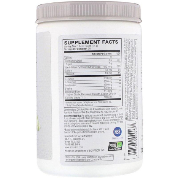 BCAA, Зелене Яблуко, XTend, Scivation, 398 г