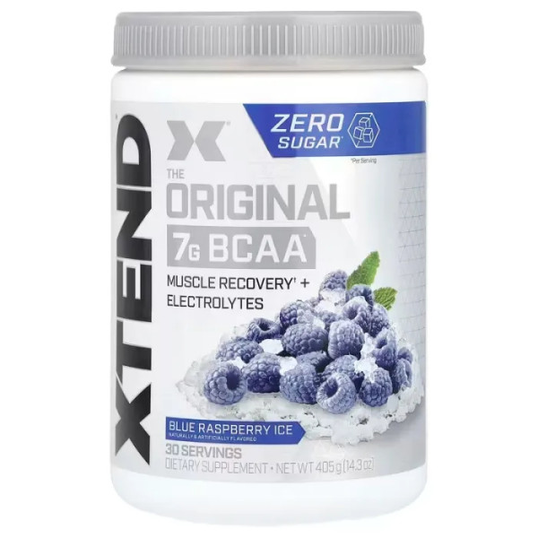 BCAA, синя малина, The Original 7G BCAA, XTend, відновлення м'язів з електролітами, 405 г