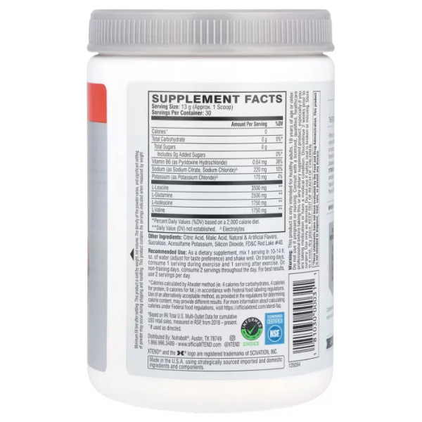 BCAA, The Original 7G BCAA, XTend, Scivation, відновлення м'язів з електролітами, полуниця та ківі, 390 г