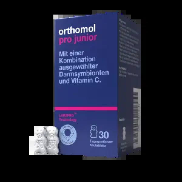 Підтримка кишечника для дітей, Pro Junior, Orthomol, смак полуниці, 30 жувальних ведмедиків