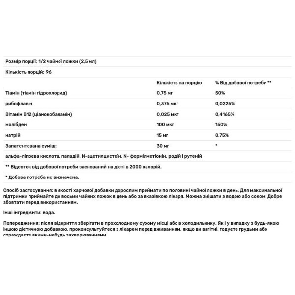 Альфа-ліпоєва кислота з мінералами, Lipoic Acid Mineral Complex, Poly-MVA, 236 мл