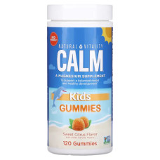 Заспокійливе антистрес для дітей жувальні, Natural Vitality CALM Kids Gummies, смак солодкий цитрус 120 жувальних цукерок