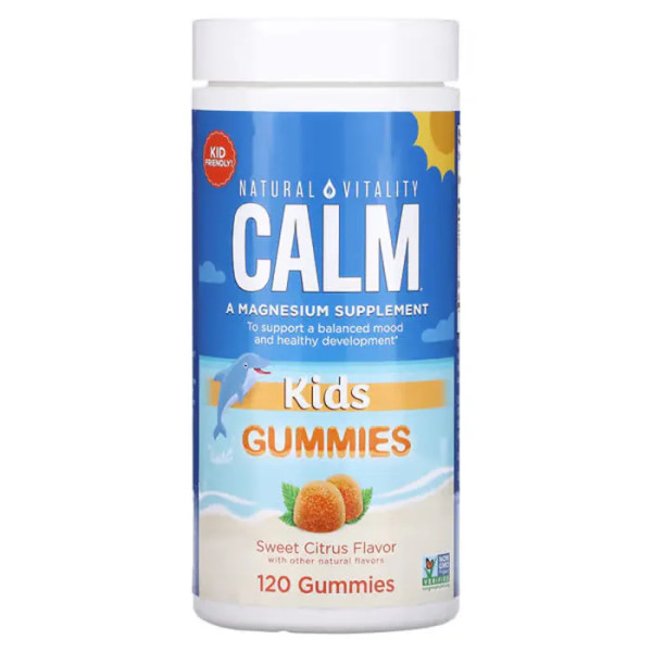 Заспокійливе, анти-стрес жувальний, для дітей, CALM Kids Gummies, Natural Vitality, солодкий цитрус, 120 жувальних цукерок