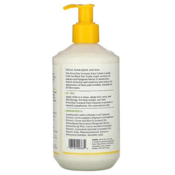Нічний крем для обличчя, Face Cream, Everyday Coconut, для всіх типів шкіри, 354 мл