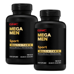 Мультикомплекс для мужчин, GNC Mega Men Sport, поддержка мышечной функции и общего здоровья, 2 банки по 180 каплет