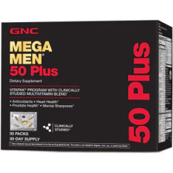 Комплекс для чоловіків 50+, Mega Men 50 Plus Vitapak GNC, 2 упаковки по 30 пакетів