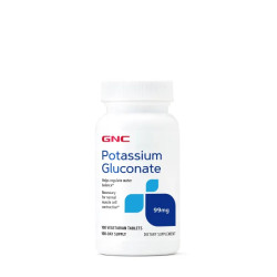 Калий 99 мг, GNC Potassium Gluconate, 100 вегетарианских таблеток
