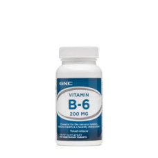Вітамін B6 200 мг, Vitamin B-6 GNC, 100 вегетаріанських пігулок