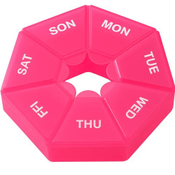 Органайзер для таблеток на 7 днів, MEMOSAN 7 Compartment Weekly Pill Box, рожевий