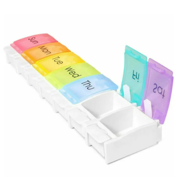 Органайзер для таблеток 7-денний, Rainbow 7-Grid Pill Single Row Pill Organizer, MEMOSAN, однорядний, веселка