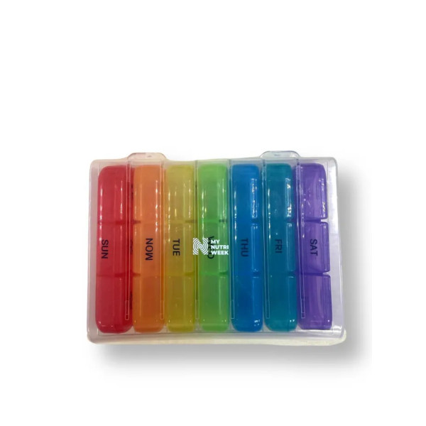 Органайзер для таблеток, MEMOSAN, Plastic Bulk Medicine Box Storage, з логотипом MY NUTRI WEEK, для зберігання великих обсягів, різнобарвний