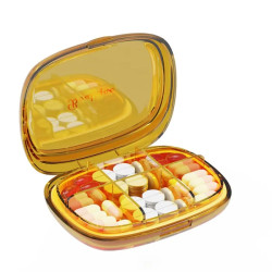 Органайзер для таблеток, MEMOSAN Portable Transparent Pill Box, помаранчевий