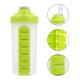Пляшка для води з таблетницею, Portable Pill Box Cup Plastic Pill Box Water Bottle, MEMOSAN, зелена, 700 мл