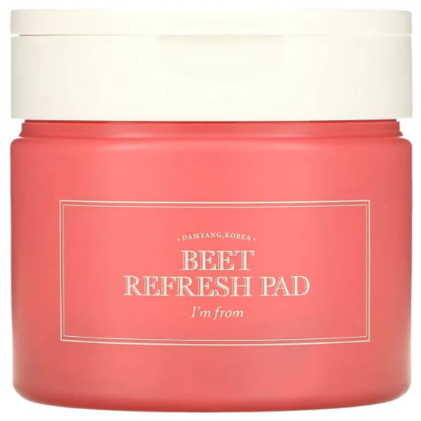 Пади для зневодненої шкіри обличчя, відновлюючі, Beet Refresh Pad, I'm From, з екстрактом буряка, 60 штук, 260 мл