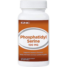 Фосфатидилсерин 100 мг, GNC PhosphatidylSerine, живлення для мозку, 30 гелевих капсул