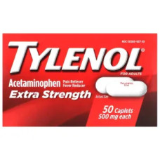 Ацетамінофен 500 мг, Extra Strength Acetaminophen Tylenol, 50 каплет