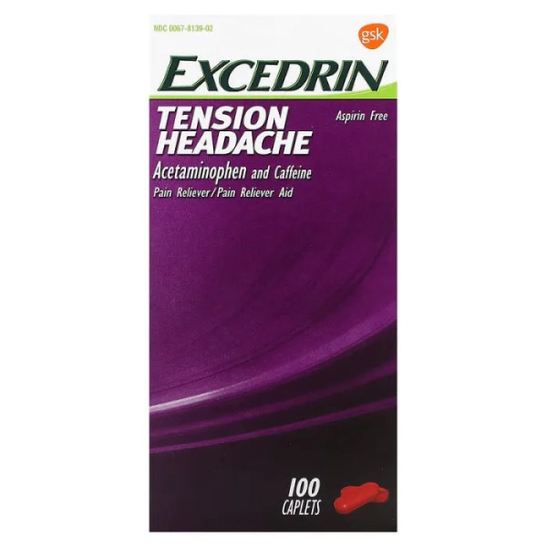 Знеболювальне, Tension Headache, Excedrin, 100 каплет