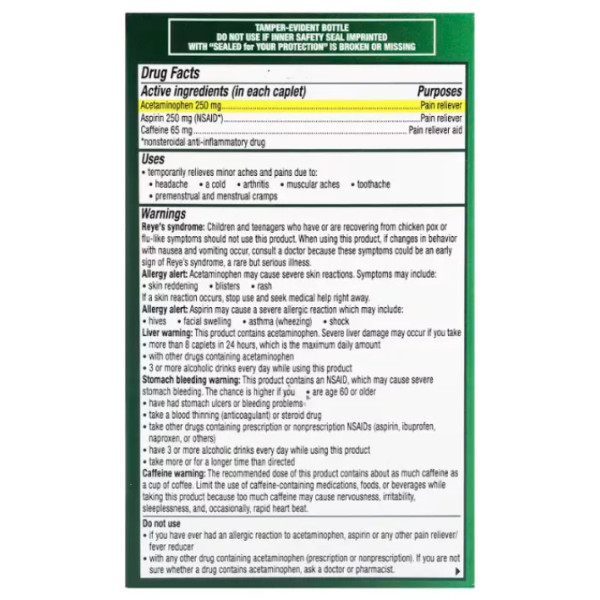 Полегшення головного болю, Headache Relief, Extra Strength, Excedrin, 200 каплет