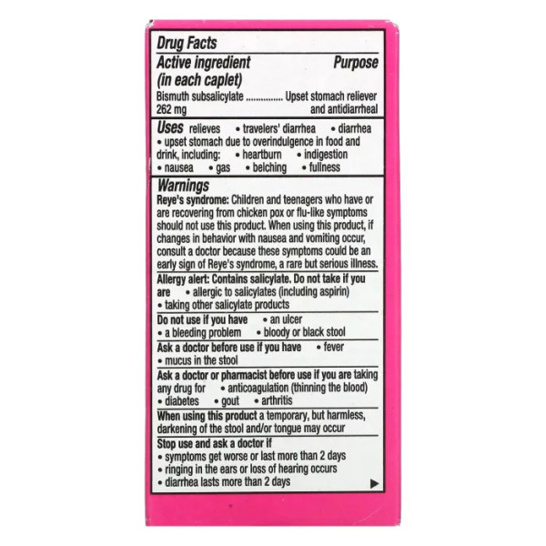 Пепто бісмол, Pepto Bismol, 40 капсул