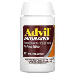 Обезболивающее при мигрени 200 мг, Advil Migraine, 80 капсул с жидким наполнением