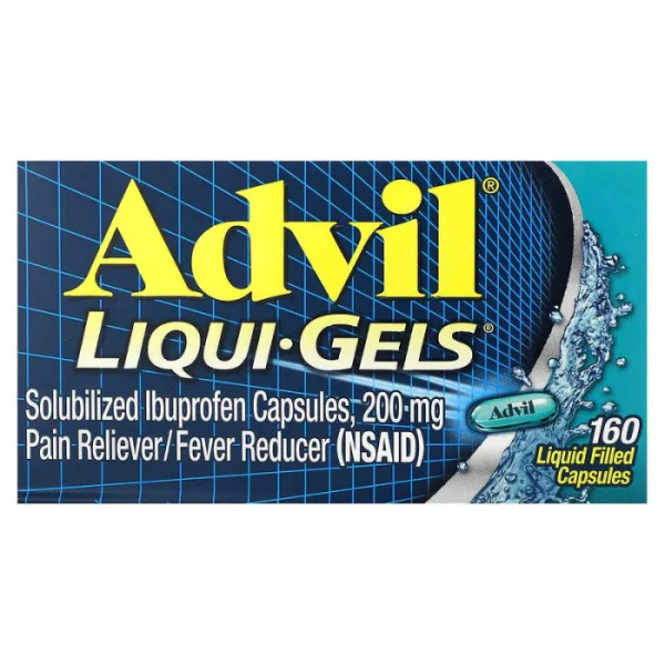 Ібупрофен, знеболюючий та жарознижувальний засіб, Liqui-Gels, Advil, 200 мг, 160 капсул, наповнених рідиною