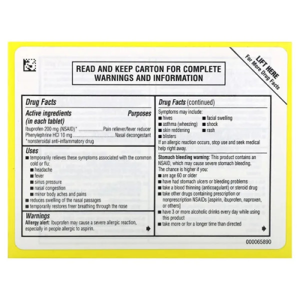 Знеболювальне та жарознижувальне, Sinus Congestion & Pain, Advil, від закладеності носа та головного болю, без сонливості, 20 таблеток, покритих оболонкою