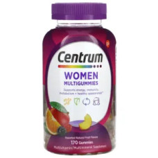 Мультивітаміни для жінок, жувальні, смак асорті натуральних фруктів, Women Multigummies Centrum, 170 жувальних цукерок