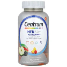 Мультивітаміни для чоловіків 50 плюс жувальні, Centrum Men 50+ Multigummies, підтримка серця мозку очей та м'язової сили 140 жувальних цукерок