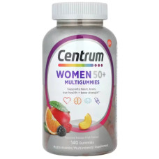 Мультивітаміни для жінок 50+ жувальні, Centrum Women 50+ Multigummies, смак асорті натуральних фруктів 140 жувальних цукерок