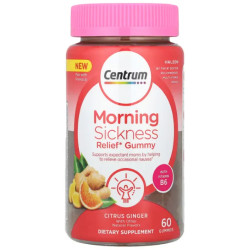 Від токсикозу для вагітних жувальні, смак цитрусовий імбир, Centrum Morning Sickness, 60 жувальних цукерок