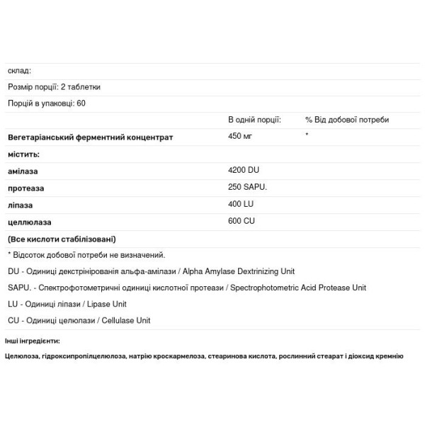 Ферменти, придатні для вегетаріанців, Vegetarian Enzyme, Douglas Laboratories, 120 таблеток