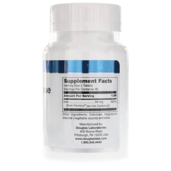 Залізо сповільненого вивільнення, Timed Released Iron, Douglas Laboratories, 90 таблеток