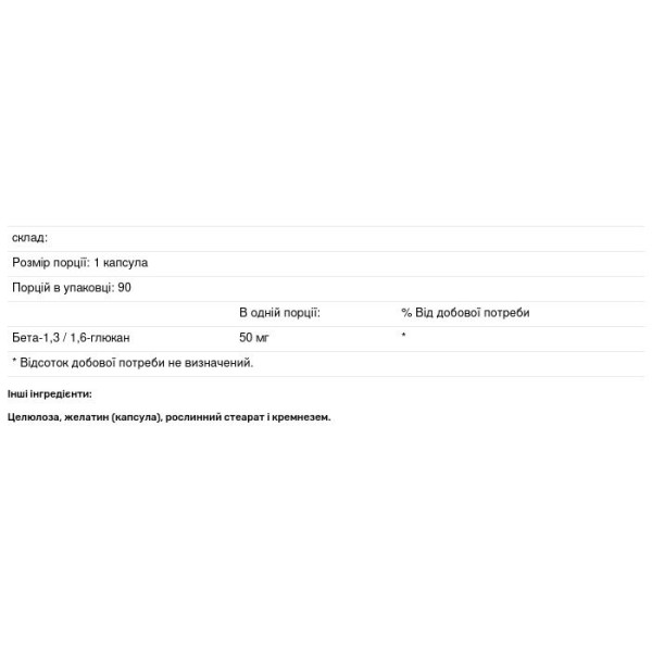 Бета-глюкан, імунна і серцево-судинна підтримка, Beta 1,3 Glucan, Douglas Laboratories, 90 капсул