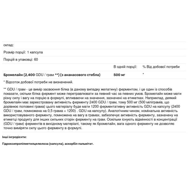 Бромелайн, Bromelain, Douglas Laboratories, підтримка кістково-м'язової системи, 500 мг, 60 капсул