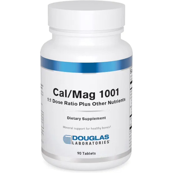 Кальцій та магній, Cal\/Mag 1001 (1:1 Dose Ratio), Douglas Laboratories, для підтримки здорової структури кісток, 90 таблеток