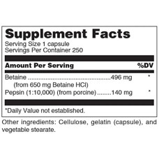 Бетаїн підтримка травлення, Douglas Laboratories Betaine Plus, 250 капсул