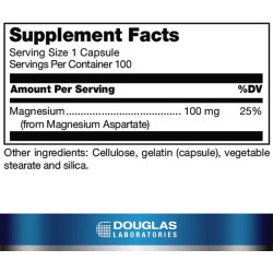 Магний аспартат, Douglas Laboratories Magnesium Aspartate, 100 капсул