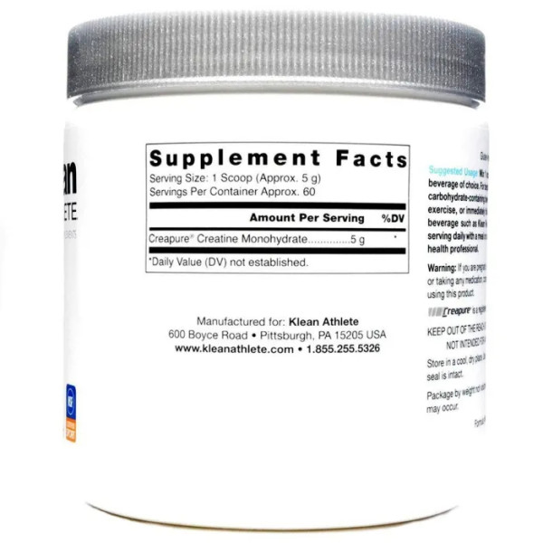 Креатин, Klean Creatine, Klean Athlete, для набору та нарощування м'язів, відновлення після тренувань та підвищення продуктивності, 315 г