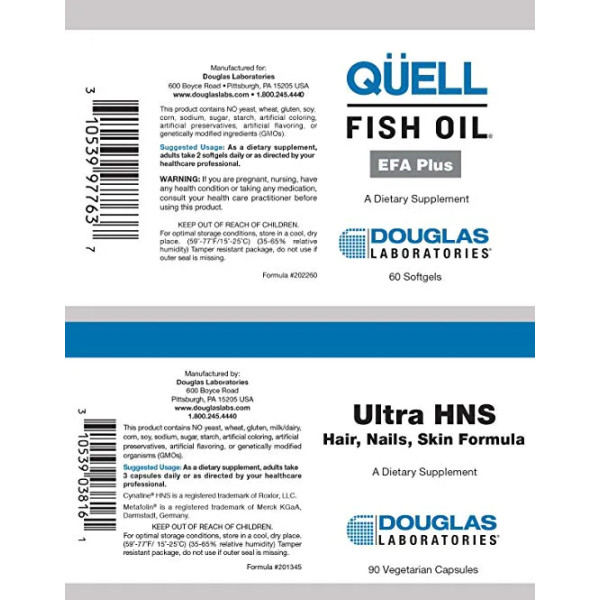Риб'ячий жир для волосся, нігтів, шкіри, Fish Oil Hair, Nails, Skin, Douglas Laboratories, 2 банки